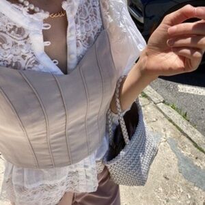 Club Monaco Corset Style Crop Top Nude size XS